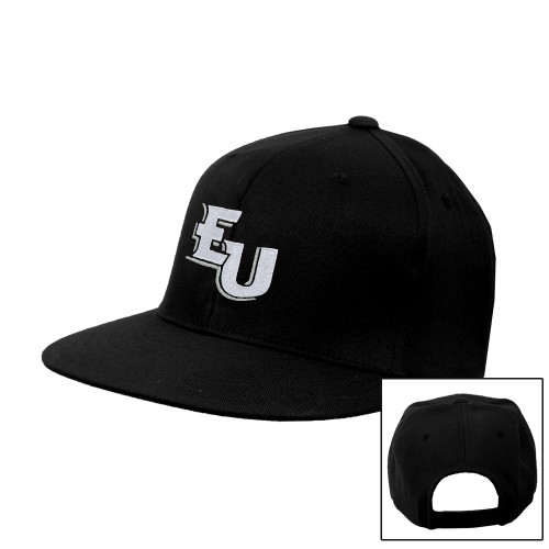  Black Flat Bill Snapback Hat - EU