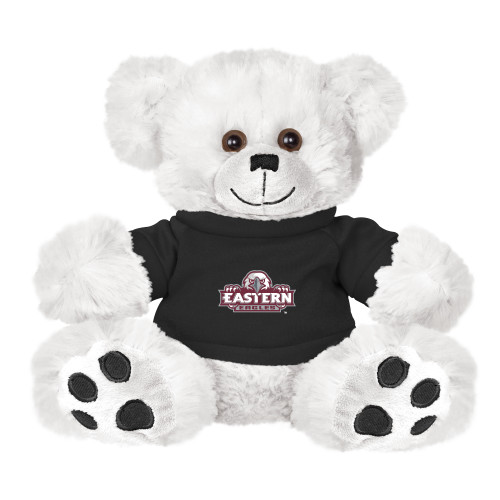  Plush Big Paw 8 1/2 inch White Bear w/Black Shirt - Official Logo