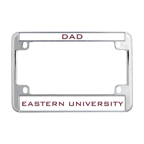  Metal Motorcycle License Plate Frame in Chrome - Dad