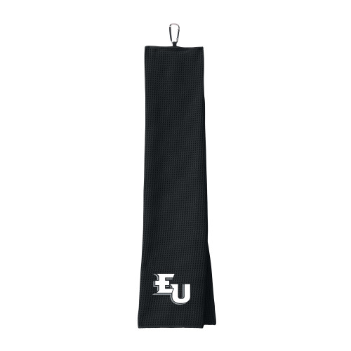  Black Waffle Microfiber Golf Towel - EU