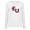 Thumbnail image for  Womens White Long Sleeve V Neck Tee