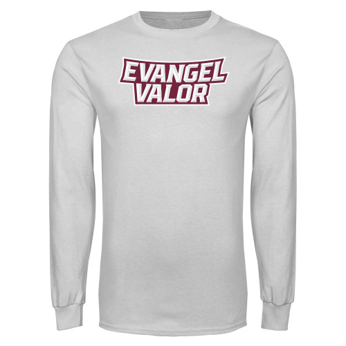  White Long Sleeve T Shirt - Evangel Valor Arch