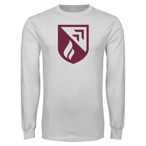  White Long Sleeve T Shirt - Shield