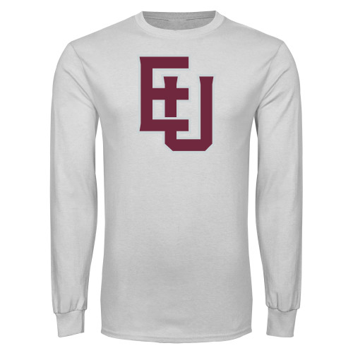  White Long Sleeve T Shirt - EU Lockup