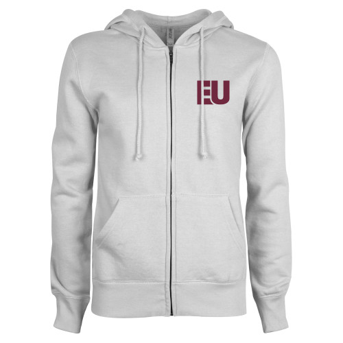  ENZA Womens White Fleece Full Zip Hoodie - EU