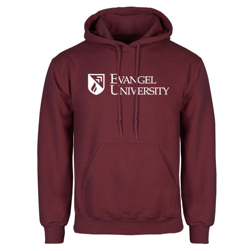  Maroon Fleece Hoodie - Evangel University with Shield