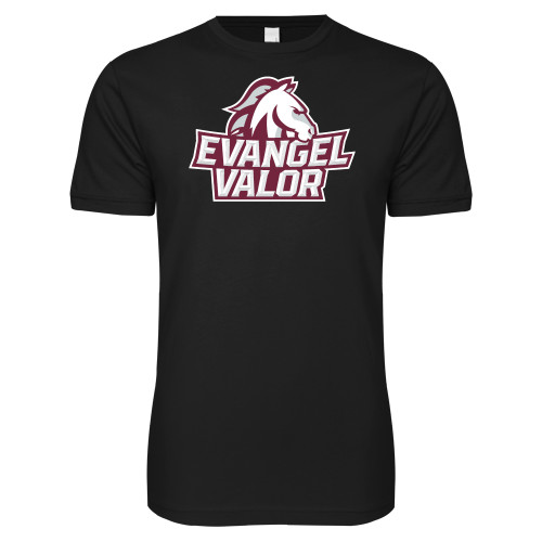  Next Level Black SoftStyle T Shirt - Evangel Valor Horse Lockup