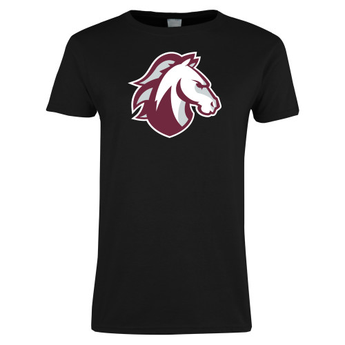  Womens Black Short Sleeve Tee - Evangel Valor Horse