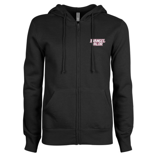  ENZA Womens Black Fleece Full Zip Hoodie - Evangel Valor