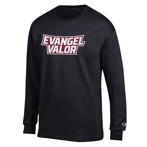  Champion Black Long Sleeve T Shirt - Evangel Valor Arch