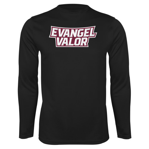  Black Performance Long Sleeve Shirt - Evangel Valor Arch