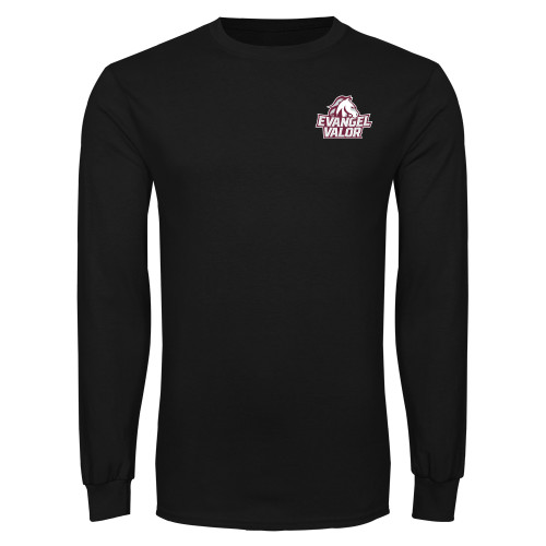  Black Long Sleeve T Shirt - Evangel Valor Horse Lockup