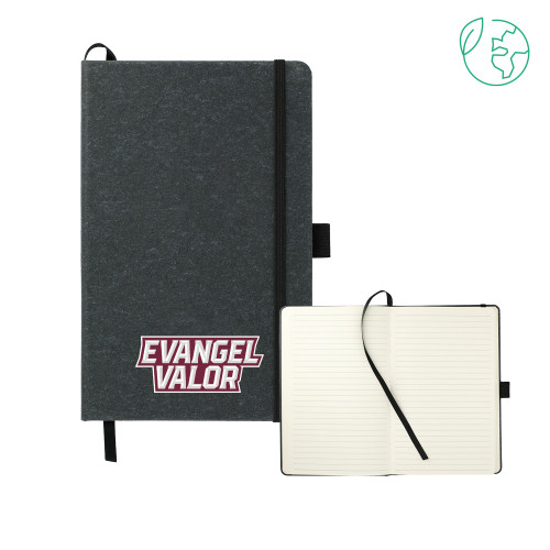  5.5 x 8.5 Black FSC Mix Recycled Leather Bound Journal - Evangel Valor