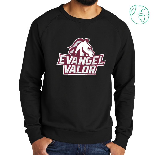  Allmade Black Organic French Terry Crewneck Sweatshirt - Evangel Valor Horse Lockup