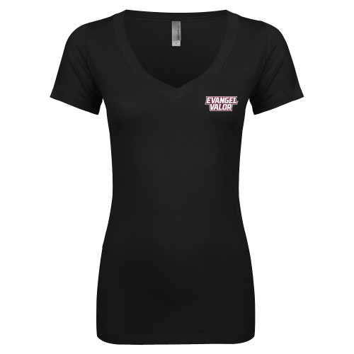  Next Level Womens Black Ideal V Tee - Evangel Valor