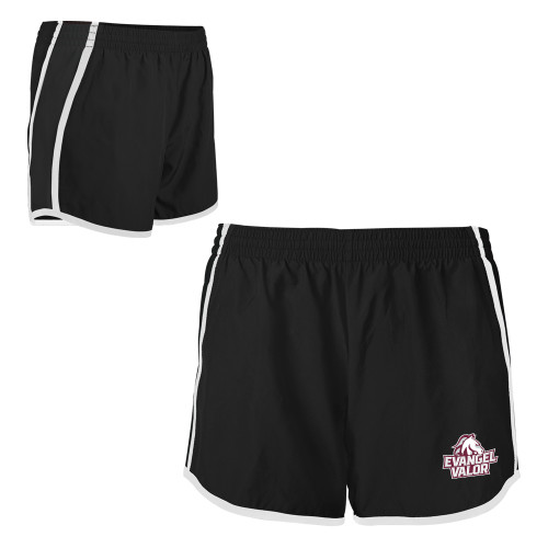  Womens Black/White Team Short - Evangel Valor Horse Lockup