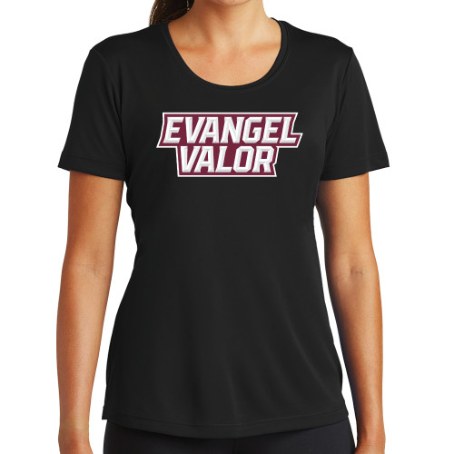  Womens Black Performance Tee - Evangel Valor