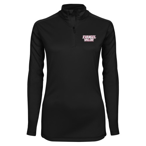  Syntrel Womens Black Interlock 1/4 Zip - Evangel Valor