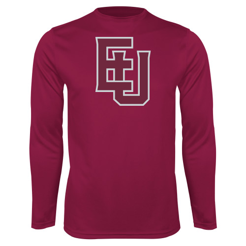  Maroon Performance Long Sleeve Shirt - EU Lockup