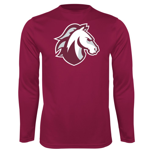  Maroon Performance Long Sleeve Shirt - Evangel Valor Horse