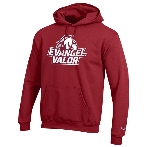  Champion Cardinal Fleece Hoodie - Evangel Valor Horse Lockup