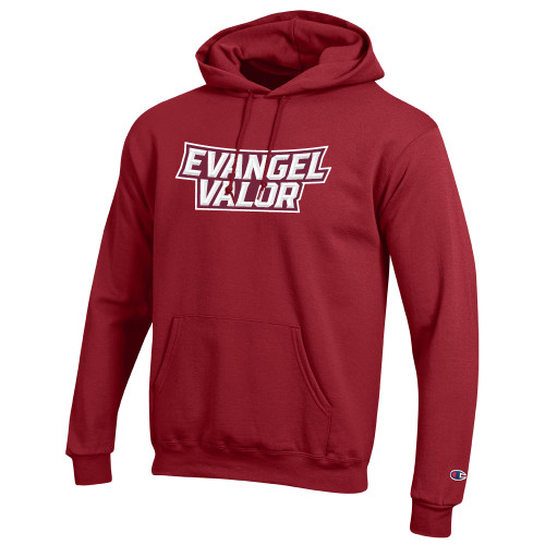  Champion Cardinal Fleece Hoodie - Evangel Valor Arch