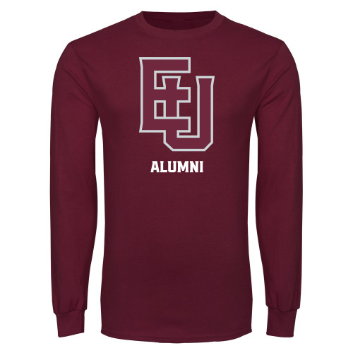  Maroon Long Sleeve T-Shirt - EU Alumni