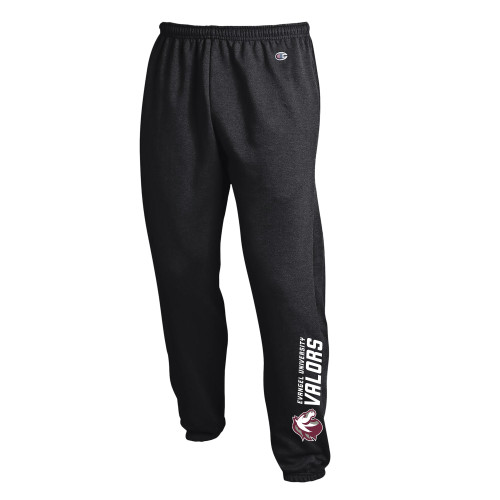  Champion Black Banded Bottom Sweatpants - Evangel University Valors w/ Mascot