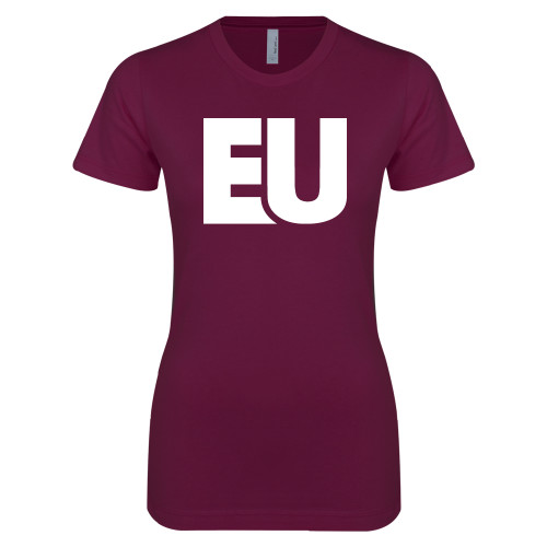  Next Level Womens Maroon Boyfriend Tee - EU