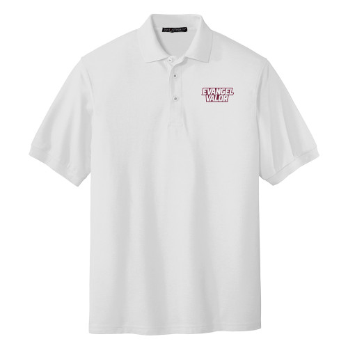  White Silk Touch Polo - Evangel Valor EMB