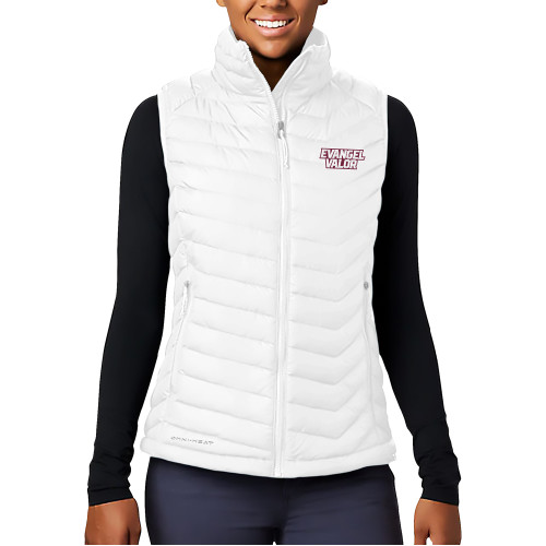  Columbia Womens White Powder Lite Vest - Evangel Valor EMB