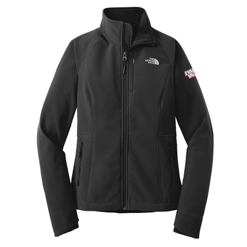  The North Face Womens Black Apex Barrier Softshell Jacket - Evangel Valor EMB