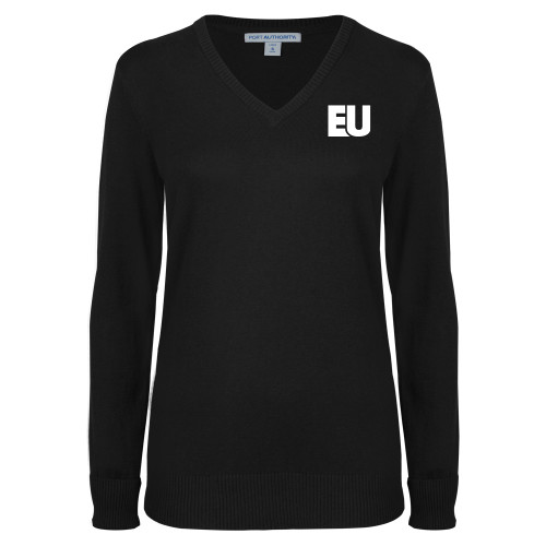  Womens Black VNeck Sweater - EU EMB