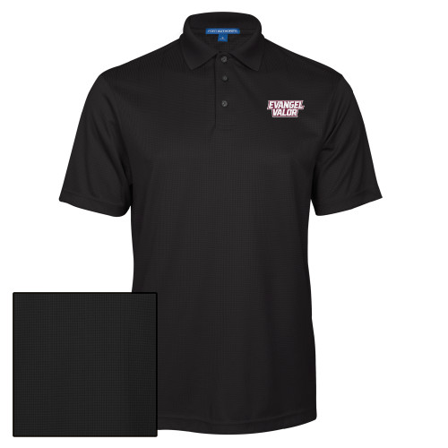  Black Performance Fine Jacquard Polo - Evangel Valor EMB