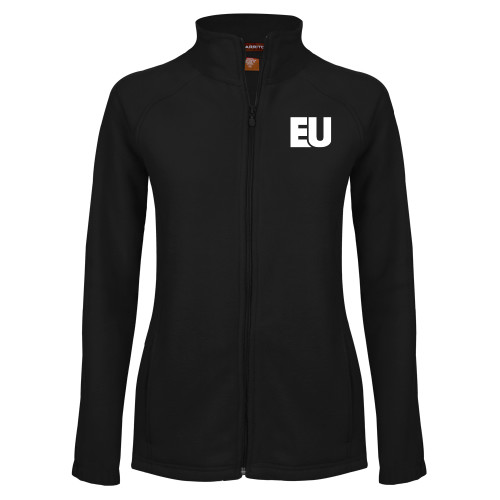  Womens Black Fleece Full Zip Jacket - EU EMB