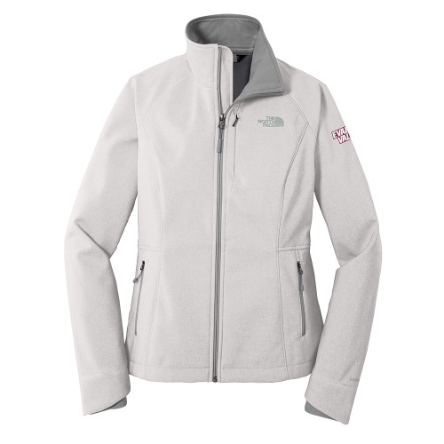  The North Face Womens Light Grey Heather Apex Barrier Softshell Jacket - Evangel Valor EMB