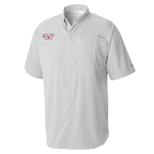  Columbia Cool Grey Tamiami Performance Short Sleeve Shirt - Evangel Valor EMB