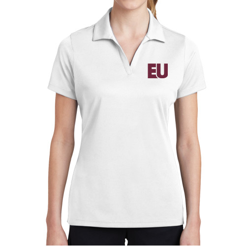  Womens White Dry Mesh Polo - EU EMB