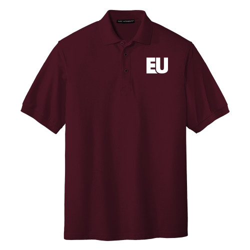  Maroon Silk Touch Polo - EU EMB