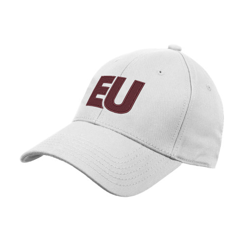  White Structured Adjustable Pro Style Hat - EU EMB