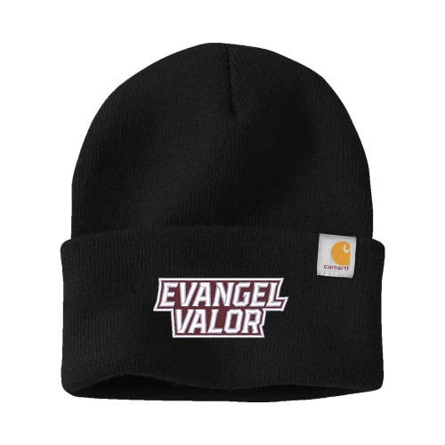  Carhartt Black Knit Beanie w/Cuff - Evangel Valor EMB