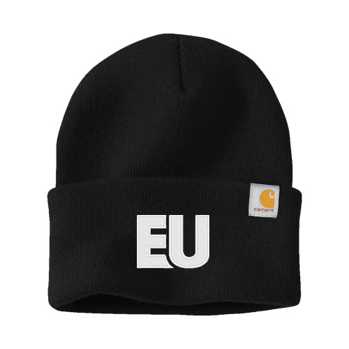  Carhartt Black Knit Beanie w/Cuff - EU EMB