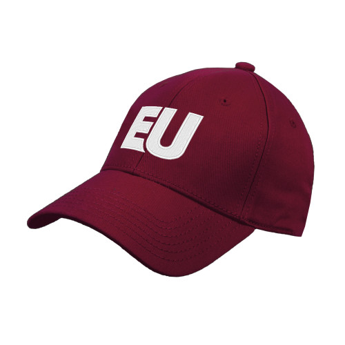  Maroon Structured Adjustable Pro Style Hat - EU EMB