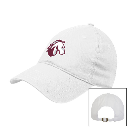  White Unstructured Adjustable Low Profile Hat - Evangel Valor Horse