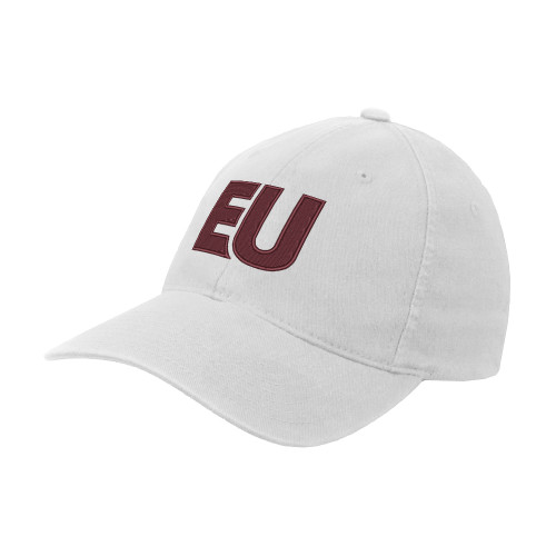  White Flexfit Structured Low Profile Hat - EU EMB