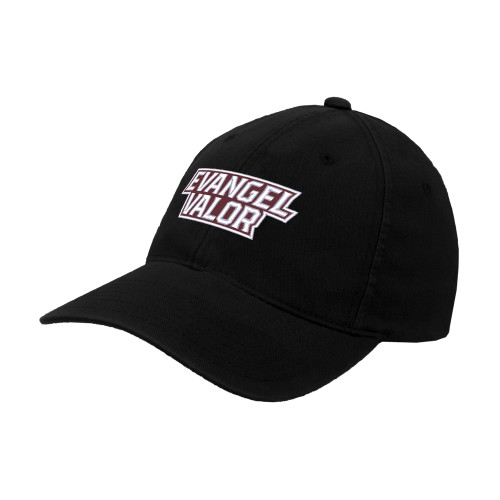  Black Flexfit Structured Low Profile Hat - Evangel Valor EMB