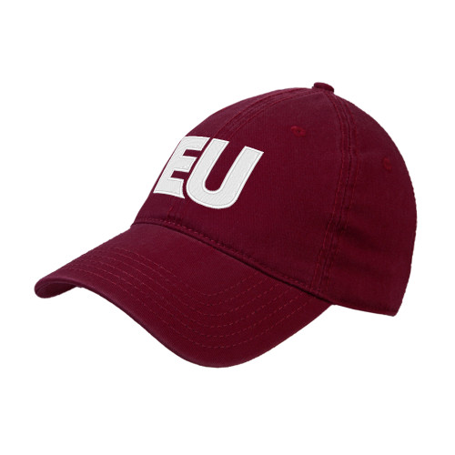  Maroon Unstructured Adjustable Low Profile Hat - EU EMB