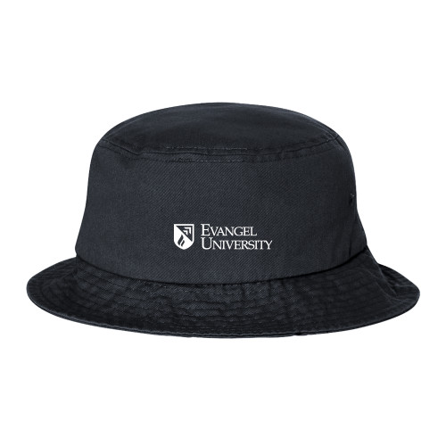  Sportsman Black Bucket Hat - Evangel University With Shield EMB