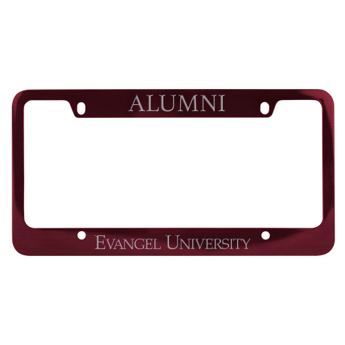  Alumni Metal Maroon License Plate Frame - Evangel University Engraved