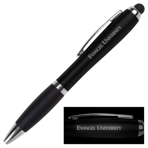  LIGHT UP LOGO Black Stylus Pen - Evangel University Engraved